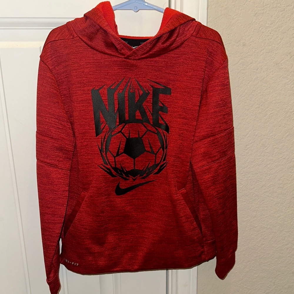 Nike Red Hoodie with Black Logo